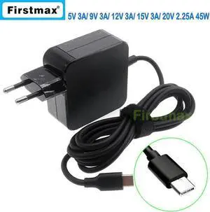 Aomoproing 45W USB-C type C laptop AC power adapter charger for Elite x3 Lap Dock Chromebook 13 G1 X2 210 G2 detachable PC x2 10-p000