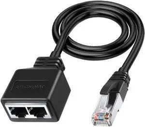 Aomoproing LAN Ethernet Adaptador RJ45 Male To 2 Female Splitter RJ45 1 To 2 Ethernet LAN Network Adapter Cable