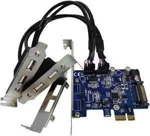 Aomoproing PCIe 2 ports usb internal 2 port 9pin 9-pin USB2.0 expansion card Bluetooth usb PCI-E adapter converter card