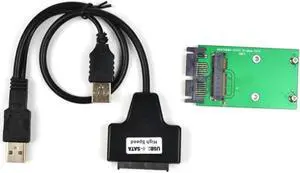 Aomoproing Mini PCIe mSATA 3x5 SSD to 1.8" micro SATA Adapter card + USB micro SATA cable 7+9PIN 13PIN USB TO SSD USB TO MINI PCIE