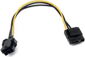 Aomoproing 10 Pcs Molex to PCI-E Power Adapter IDE 4Pin 4 Pin Female to 6 Pin Female 6Pin Graphics Video Card Converter Cable