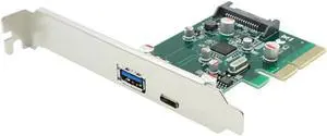 Aomoproing Desktop PC PCI Express Pcie x4 to USB3.1 Type-A+Type-C Host Controller Card pcie 4x to usb 3.1 Type-A adapter SuperSpeed 10Gbps
