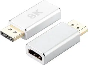 Aomoproing  DP1.4 to HDMI-Compatible 2.1 Adapter, Dp to HDMI-Compatible Cable Converter, Support 8K@60Hz