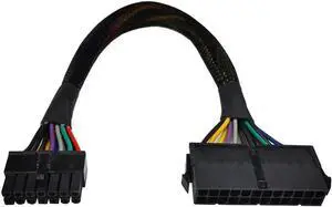 Aomoproing 24 Pin to 14 Pin ATX PSU Main Power Adapter Braided Sleeved Cable for for PC and Servers 12-Inch(30cm)