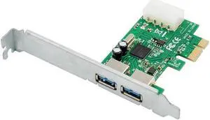 Aomoproing PCI-E To 2 Port USB3.0 Expansion Card Super Speed USB 3.0 Host Control Expansion Card chipset NEC720200 4pin power supply