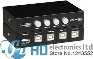 Aomoproing 4 Ports USB 2.0 Sharing Switch Switcher Adapter Box For PC Scanner Printer