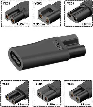 Aomoproing FOR Beauty Instruments USB-C Female to DC 5V 2Pin 6pcs/set Power for Adapter for Electric Hair Clipper Beard Shavers Trimmers
