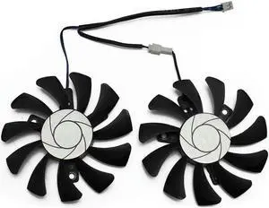 Aomoproing 75mm 2Pin GTX1050Ti GPU Cooler DUAL Fan for MSI Geforce GTX 1050Ti GTX-1050-Ti-4GT-OC Graphic Card Cooling