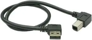 Aomoproing FOR Right Angled 90 Degree USB 2.0 A Male B Male Printer Cable 50cm