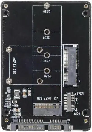Aomoproing FOR SATA 3.0 to M.2 NGFF B-key mSATA SSD for Adapter Converter Case Enclosure with Switch 2 in 1