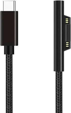Aomoproing Nylon Braided Surface Connect to USB-C Charging Cable PD 15V for Surface Pro 7/6/5/4/3,Laptop 3/2/1,Surface Go