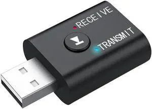 Aomoproing 2-In-1 USB Bluetooth Audio Transmitter Receiver Adapter HiFi Wireless Audio Adapter with 3.5mm AUX Cable for TV PC Car