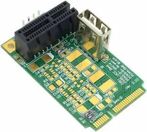 Aomoproing Mini PCI-E to PCI-E x1 pci Express 1X Extension Cord mini pcie to pcie Adapter Card with USB 2.0 Riser Card