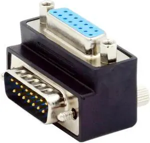 Aomoproing FOR Down UP 90 Degree Angled DSUB miniature 15pin Male to Female Extension for Adapter DB Connector