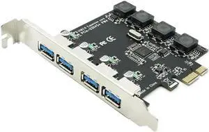Aomoproing FOR Good ity PCI Express 4 USB 3.0 Card PCI-e to External 4-Port USB3.0 Convertor D720201 pcie No external Power Supply