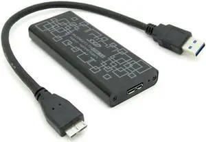 Aomoproing FOR M2.0 NGFF PCIe SSD 6Gbps to USB 3.0 Converter Adapter Enclosure Case B key B+M Key Compatible