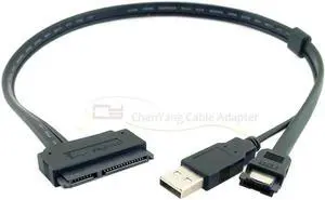 Aomoproing HOT Hard Disk Drive 2 5" inch SATA 22Pin to eSATA Data USB Powered Cable Adapter 0.5M