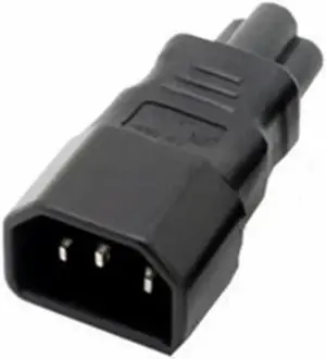 Aomoproing FOR 2pcs Black Copper 10A 250V IEC320 C14 male to C5 female UPS PDU APC laptop power adaptor plug convert socket