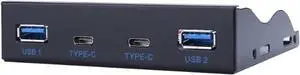 Aomoproing Dual 5Gb/s USB 3.1 Type-C + USB 3.0 HUB 19Pin USB to Dual USB3.0 USB-C adapte 3.5 Front Panel Floppy Disk Bay