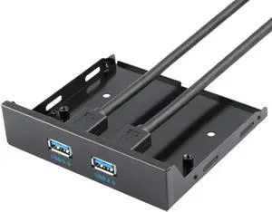 Aomoproing 3.5" Floppy Bay Internal 20 Pin 2 Ports USB 3.0 Front Panel Bracket Cable usb3.0 to 20pin/19pin