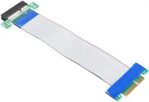 Aomoproing PCI-E 4X Riser Card Extender Flex Extension Cable Ribbon Adapter Converter