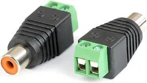 Aomoproing FOR 10pcs RCA Terminal Block CAT5 To Camera Video RCA Female or Male AV Screw Connector