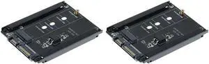 Aomoproing FOR 2Pcs Metal Case B+M Key M.2 NGFF SSD To 2.5 SATA 6Gb/S Adapter Card With Enclosure Socket M2 NGFF Adapter With Screws