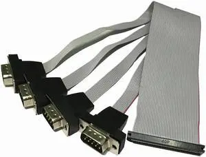 Aomoproing FOR Industrial control fc2.0mm pitch 40P terminal one minute four DB9 pin gray bar RS232 serial port com data baffle cable Aomoproing FOR Industrial control fc2.0mm pitch 40P terminal one minute four DB9 pin gray bar RS232 serial port com data baffle cable
