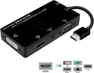 Aomoproing FOR VGA/Audio/HDTV/DVI 4in1 Dongle for Adapter HDTV for Adapter Multiport Splitter Converter For PS3 HDTV