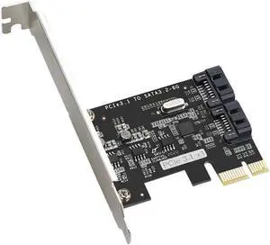 Aomoproing PCI-E x1 to 2 Port SATA III 6Gb/s Expansion Card with JMB582 Chipset PCI Express x1 SATA Controller Adapter Card