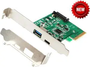 Aomoproing 10Gbps USB 3.1 Type-A + Type-C PCI-e Controller Card PCI Express 4x to USB3.1 Type C + A Converter Adapter