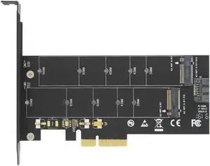 Aomoproing FOR M.2 NVMe SSD NGFF TO PCIE X4 adapter M Key B Key dual interface card PCI Express 3.0 x4 2230-22110 All Size m.2
