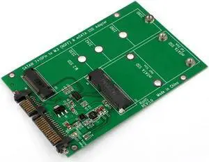 Aomoproing FOR 2 in 1 Sata-Base 2 Lane M.2 BKEY And mSATA SSD To SATA III 7+15 Pin 2.5 SATA Adapter