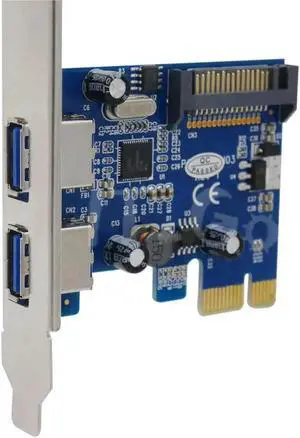 Aomoproing FOR 2 Port USB 3.0 PCI-E PCIE PCI Express sata power supplyAdapter usb3.0 Converter Card 720200 chipset Low Profile