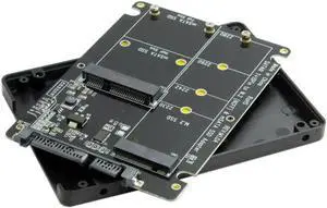 Aomoproing FOR M.2 NGFF B-key mSATA SSD to SATA 3.0 for Adapter Converter Case Enclosure 2 in 1 for B-key or B/M-key socket NGFF SSD