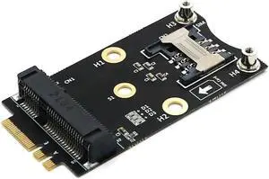 Aomoproing M.2 Adapter Mini PCIE Wireless Network Card to M2 NGFF Key A+E Card Raiser with SIM Card Slot