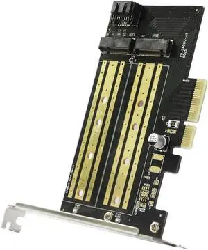 Aomoproing FOR PCIE To M.2 Dual Bay Adapter Card NVME NGFF Dual Protocol High-Speed Desktop Computer Solid State Expansion Card