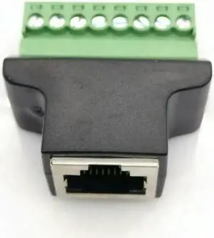 Aomoproing FOR 1pcs Ethernet RJ45 Female To Screw Terminal 8 Pin Digital DVR Adapter Connector
