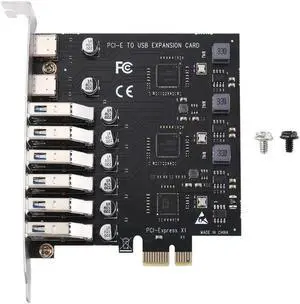 Aomoproing FOR Portable Desktop USB 3.2 Expansion Card 8-Port SATA Adapter Card Pci-E To USB 3.2 Type C Riser Card Accessory Kit