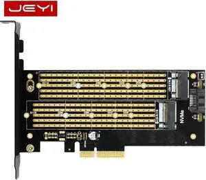 Aomoproing FOR SK6 M.2 NVMe SSD NGFF TO PCIE X4 adapter M Key B Key dual interface card PCI Express 3.0 x4 2230-22110 All Size m.2