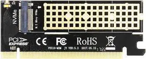 Aomoproing MX16 M.2 NVMe SSD NGFF TO PCIE 3.0 X16 adapter M Key interface card Suppor PCI Express 3.0 x4 2230-2280 Size m.2 FULL SPEED