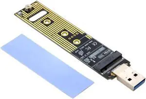 Aomoproing FOR USB 3.0 to NVME M-key M.2 NGFF SSD External PCBA Conveter for Adapter with Flash Disk Case Black