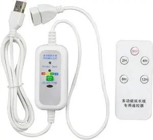 Aomoproing FOR 1.5m Remote with Timing Function ON OFF Power Cord for USB Fan USB LED Light Bulb and other USB Devices