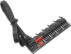 Aomoproing 5 Port PC Fan Hub Splitter Speed Controller Adapter for 4 Pin PWM Cooler Cooling Fan Computer Cables Connectors