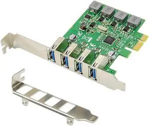 Aomoproing FOR 4 Ports PCIE USB 3.0 Card PCI Express to USB Expansion Card VL805 5Gbps PCIE USB3.0 Hub Controller Adapter Self Powered