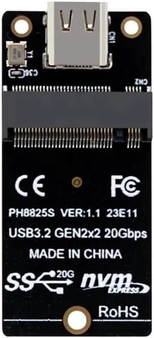 Aomoproing FOR TypeC NVMe Hard Enclosure Adapter Converter Card USB3.2 ASM2364 Control