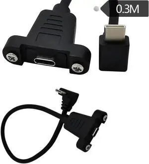 Aomoproing FOR 6- USB2.0 TYPE-C Male to female 90 bent tape Screw fixing Baffle wire with ear digital phone wire Aomoproing FOR 6- USB2.0 TYPE-C Male to female 90 bent tape Screw fixing Baffle wire with ear digital phone wire