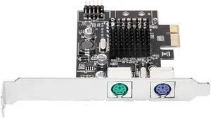 Aomoproing 100% PCIE to 2xPS2 PS/2 Port For PC Keyboard Mouse Adapter Card