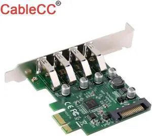 Aomoproing FOR USB 3.0 4 Port 5Gbps PCI-Express X1 Card for Adapter HUB Support Low Profile Bracket