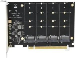 Aomoproing PCI-E Signal Split Array Card with 4 M.2 NVME Disk Array Card for SSD/M.2 NVME Protocol